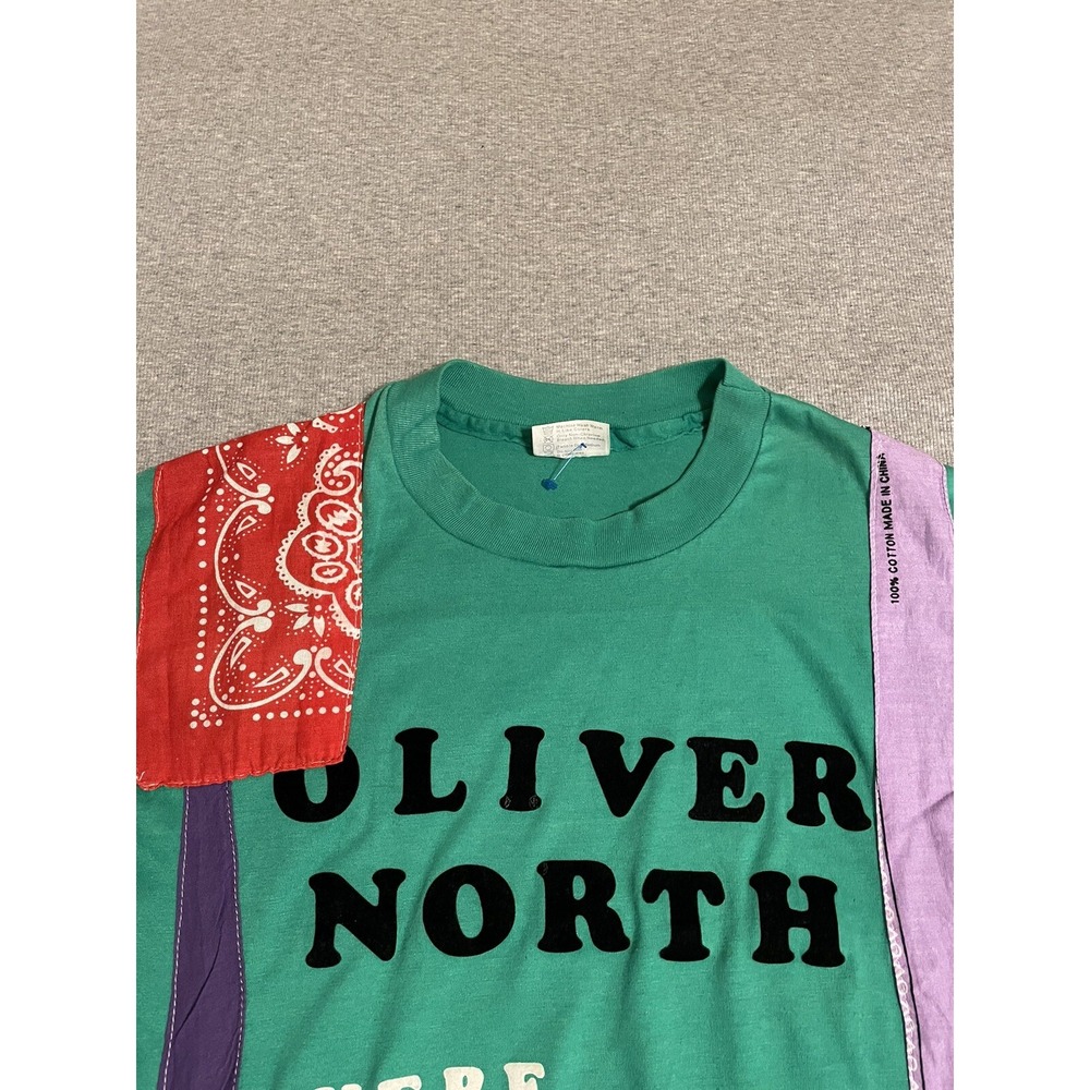 VTG 80s Hanes Oliver North Bandana Shirt XL Single Stitch USA Made 1 of 1